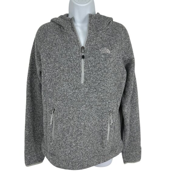 The North Face TKA Glacier Half Zip Up Hoodie Sweatshirt Gray Women's Size S - Picture 1 of 12